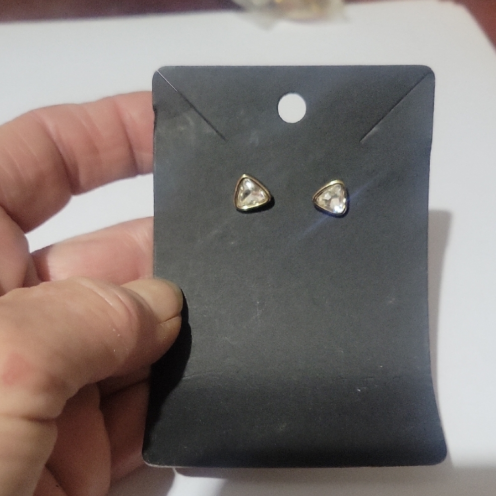 Elegant Gold Triangle Stud Earrings